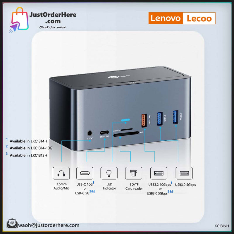Lenovo Lecoo Universal Multi-Functional Docking Station 17 in 1 - TypeC/4K HDMI/PD/SSD