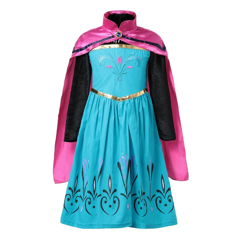Girls' Disney Frozen Princess Dress (100-120cm) - Elsa & Anna Snow Que Girls' Disney Frozen Princess Dress (100-120cm) - Elsa & Anna Snow Que