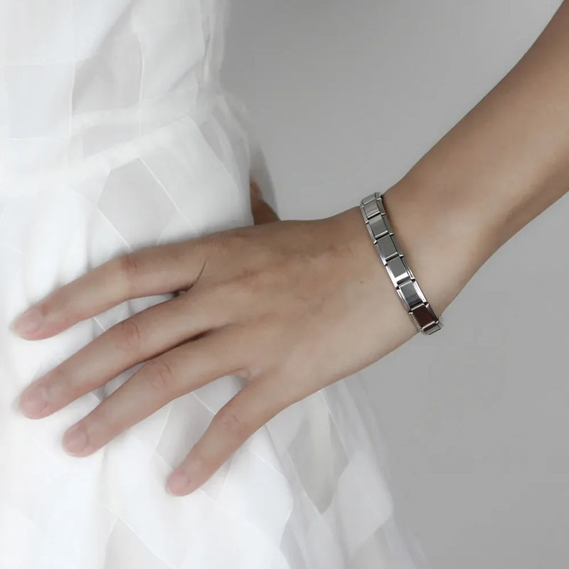 9mm Italian Elastic Charm Bracelet for Women - Fashionable Stainless Steel Bangle, Trendy Jewelry Accessory