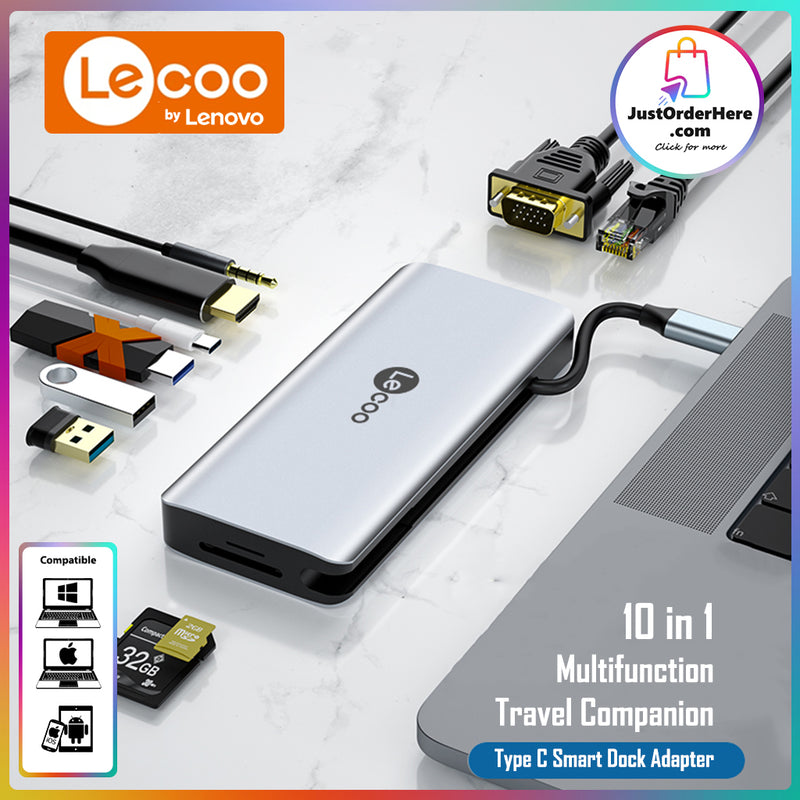 Lenovo Lecoo 10 in 1 Type C Travel Portable Port Replicator / Docking Station