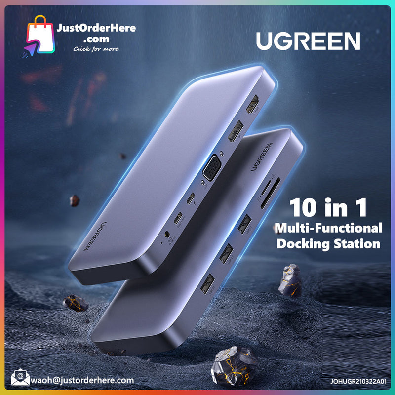 Ugreen 10 in 1 Multi-Functional Flat Table Top Docking Station (Mac/Windows)