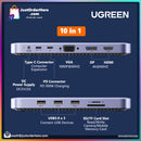 Ugreen 10 in 1 Multi-Functional Flat Table Top Docking Station (Mac/Windows)