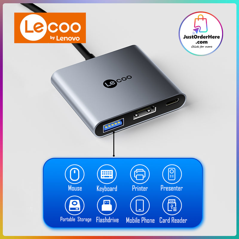 Lecoo 3 in 1 Type-C to HDMI + USB3.0 + PD