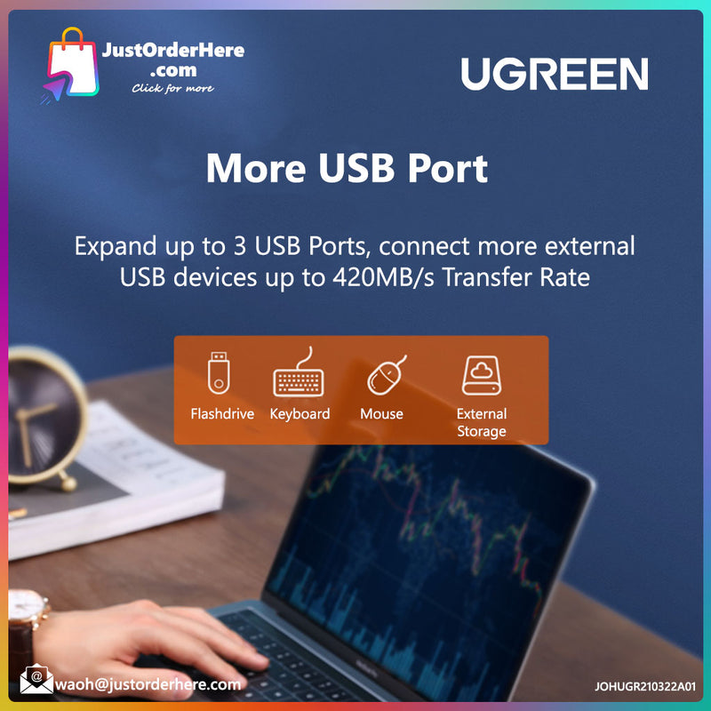 Ugreen 10 in 1 Multi-Functional Flat Table Top Docking Station (Mac/Windows)