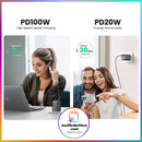 Ugreen 100W 4 Ports (3 Type C Single USB A) PD GaN Charger - UK Plug