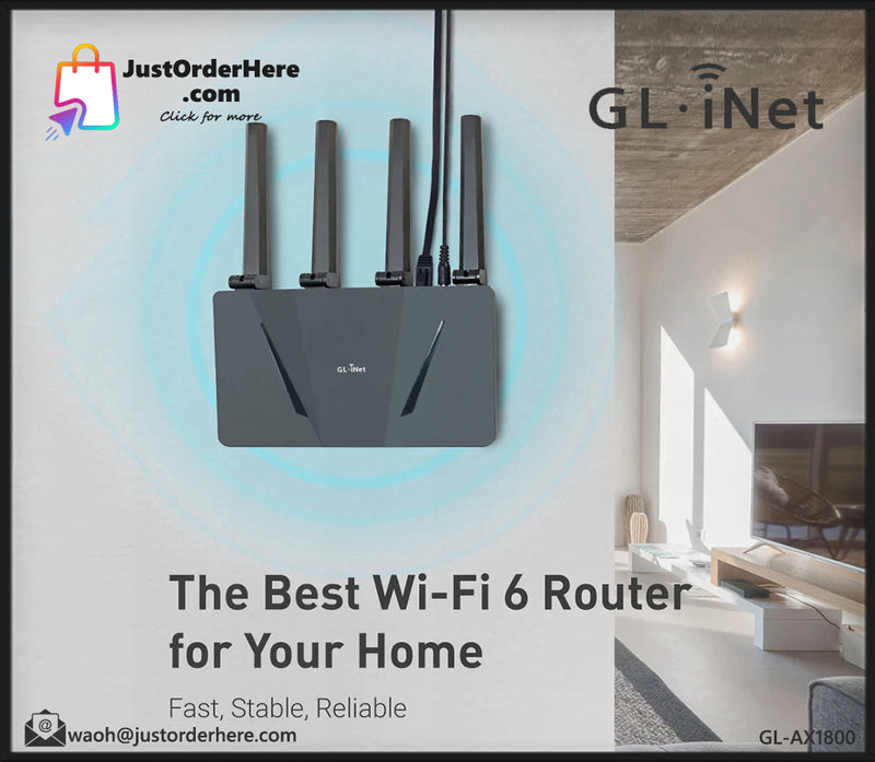 GL.iNet Flint Secure Ultra Fast Wi-Fi 6 AX1800 Dual Band Wireless Router (GL-AX1800)