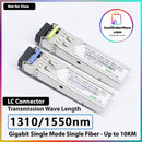 DG Premium SFP 1.25G LC/SC BIDI (1310/1550nm) Gigabit Modulation Module (2 Pieces) - Up to 10 KM
