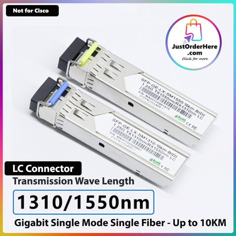 DG Premium SFP 1.25G LC/SC BIDI (1310/1550nm) Gigabit Modulation Module (2 Pieces) - Up to 10 KM