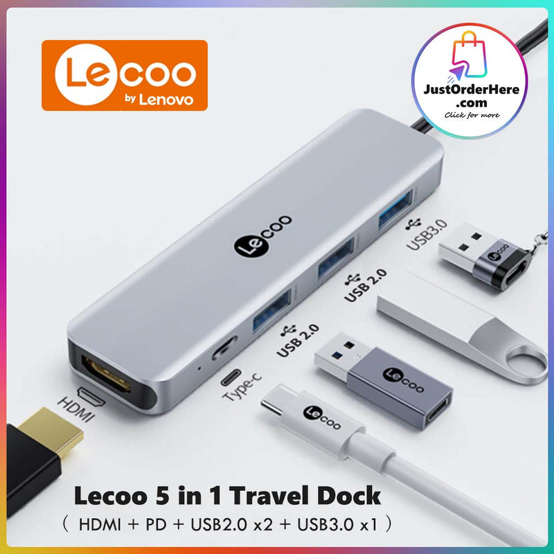 Lecoo 5 in 1 Type C Travel Dock