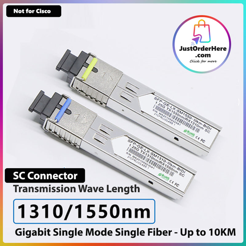 DG Premium SFP 1.25G LC/SC BIDI (1310/1550nm) Gigabit Modulation Module (2 Pieces) - Up to 10 KM