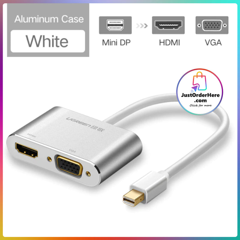 Ugreen Mini DisplayPort to HDMI & VGA Converter - Support 4K Ultra HD