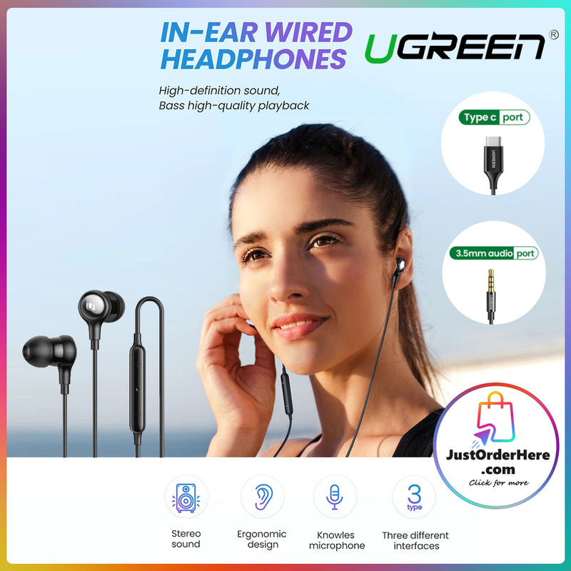 Ugreen 3.5mm/TypeC Wired In-Ear Earphones with MIC