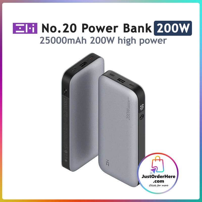 ZMI No.20 World's Most Powerful PowerPack 25000mAh Battery w/ PD | Revolutionary 200W Max Output | 100W USB-C/USB-A | Fast Charge