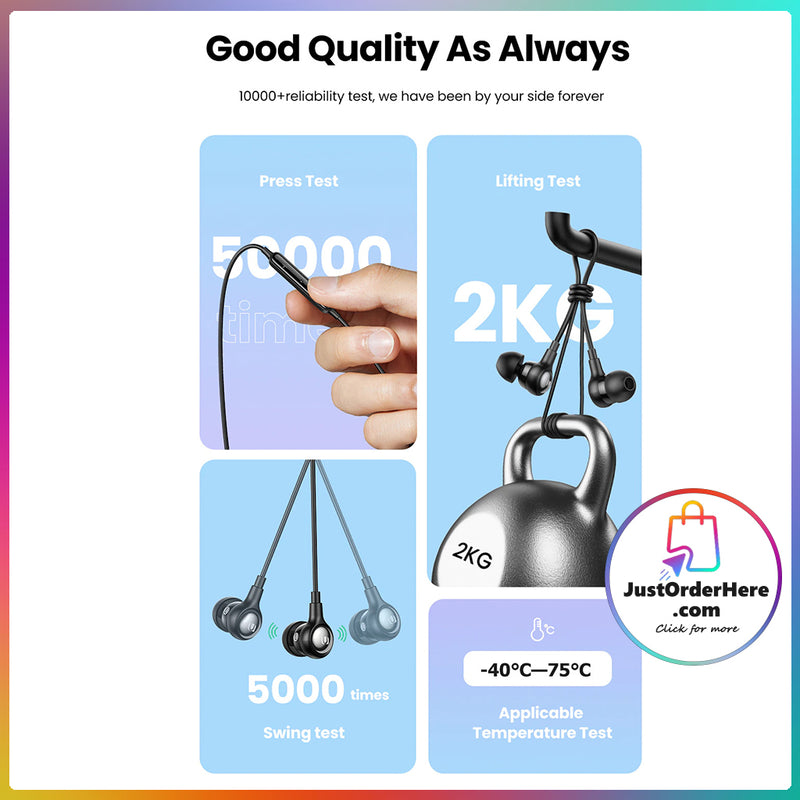 Ugreen 3.5mm/TypeC Wired In-Ear Earphones with MIC