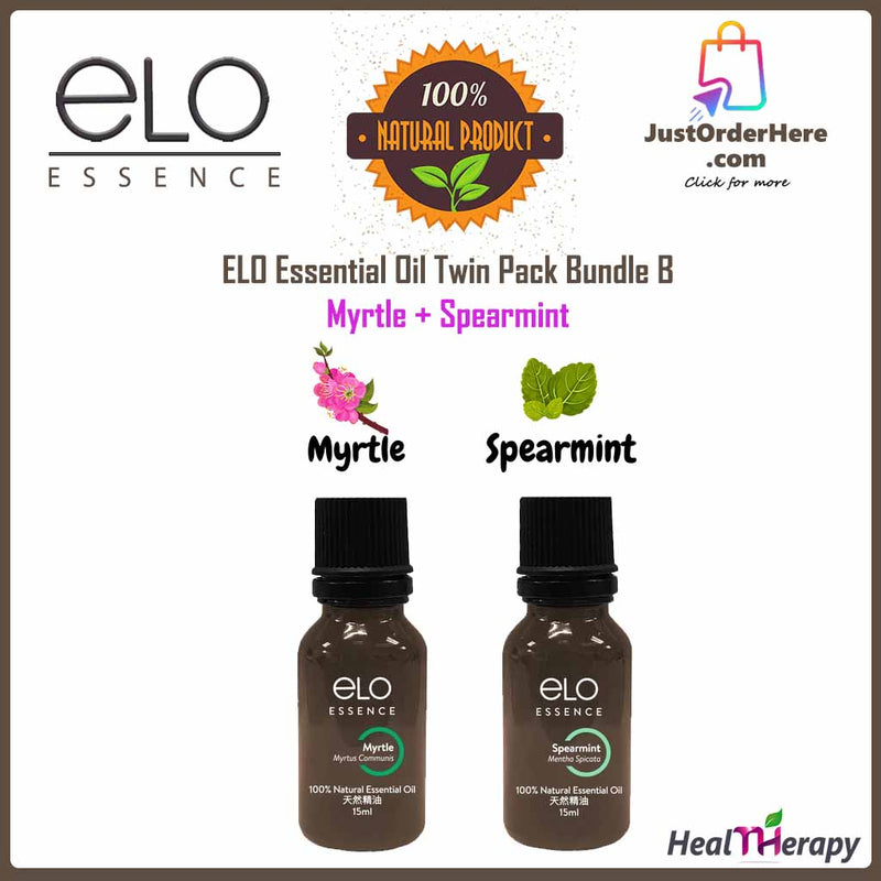 ELO Essential Oil Twin Pack Bundle - Geranium / Myrtle / Spearmint