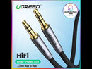 Ugreen 3.5mm Male to Male Silver Plated Braided AUX Cable streams Hi-Fi stereo audio